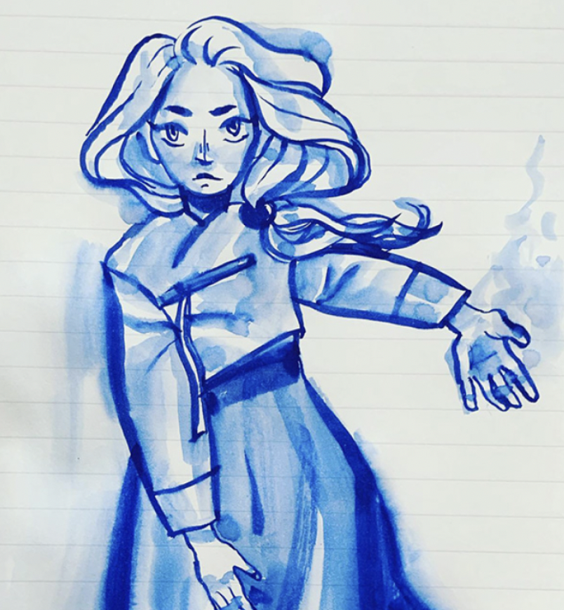 kuretake zig watercolor pen on maruman septcouleur