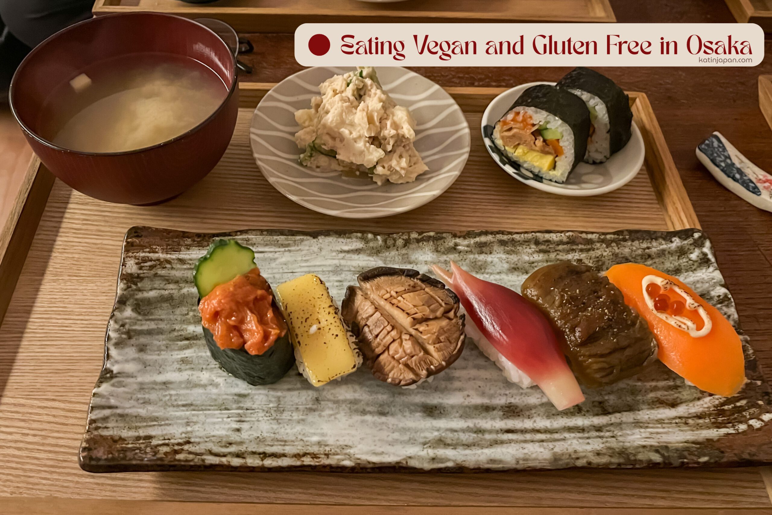 vegan and gluten free sushi set at minamo in osaka