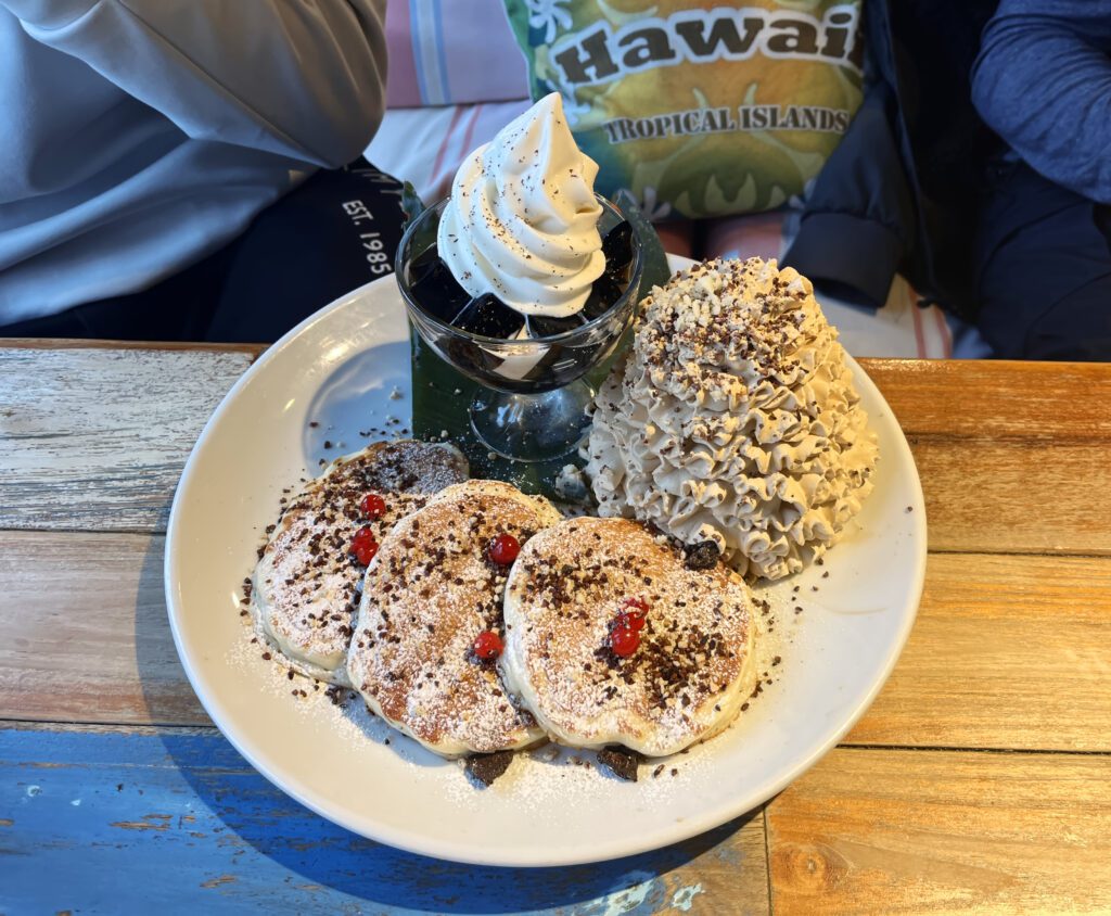 coffee cream, pancakes, and coffee jelly